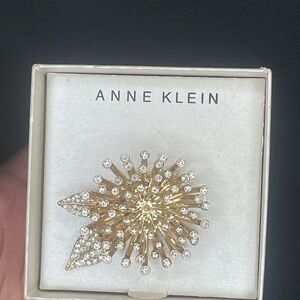 Anne Klein Gold and Silver Floral Brooch